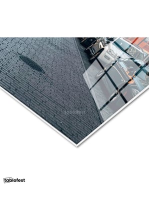 Tamperli Gerçek Cam Tablo New York Köprüsü ve Tuğla Binalar Şehir Mimari Tablo Duvar Dekoru