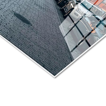 Tamperli Gerçek Cam Tablo New York Köprüsü ve Tuğla Binalar Şehir Mimari Tablo Duvar Dekoru