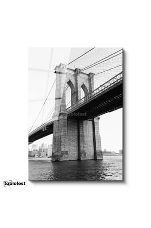 Tamperli Gerçek Cam Tablo New York Brooklyn Köprüsü Kemerleri Şehir Mimari Tablo Duvar Dekoru
