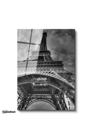 Tamperli Gerçek Cam Tablo Paris Eyfel Kulesi Taban Mimarisi Şehir Mimari Tablo Duvar Dekoru