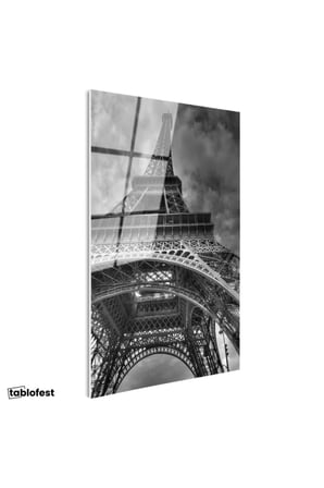 Tamperli Gerçek Cam Tablo Paris Eyfel Kulesi Taban Mimarisi Şehir Mimari Tablo Duvar Dekoru