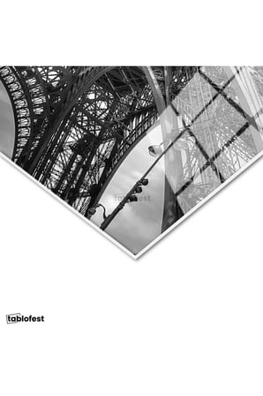 Tamperli Gerçek Cam Tablo Paris Eyfel Kulesi Taban Mimarisi Şehir Mimari Tablo Duvar Dekoru