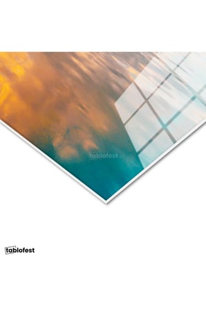 Tamperli Gerçek Cam Tablo Ortaköy Camii ve Deniz Yansıması Şehir Mimari Tablo Duvar Dekoru