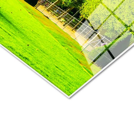 Tamperli Gerçek Cam Tablo Eyfel Kulesi Champ de Mars Parkı Şehir Mimari Tablo Duvar Dekoru