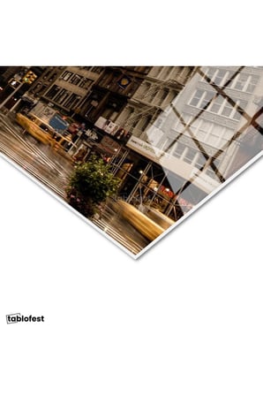 Tamperli Gerçek Cam Tablo New York Flatiron Binası Şehir Mimari Tablo Duvar Dekoru
