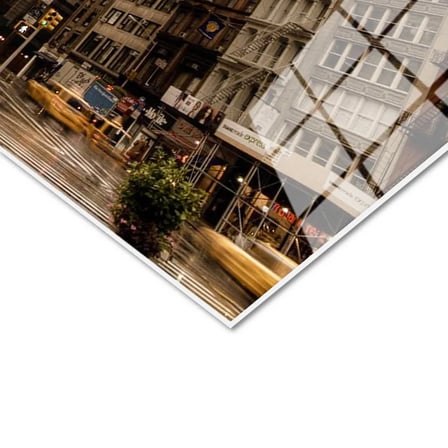 Tamperli Gerçek Cam Tablo New York Flatiron Binası Şehir Mimari Tablo Duvar Dekoru