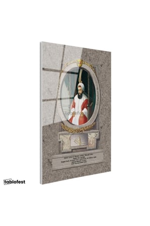 Tamperli Gerçek Cam Tablo Sultan III Selim Portresi Osmanlı Tablosu Duvar Dekoru