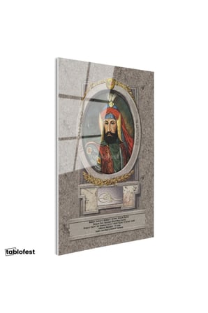 Tamperli Gerçek Cam Tablo Sultan I Ahmed Portresi Osmanlı Tablosu Duvar Dekoru