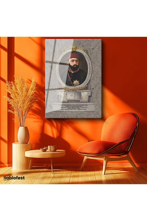 Tamperli Gerçek Cam Tablo Sultan Abdülaziz Portresi Osmanlı Tablosu Duvar Dekoru