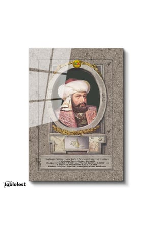 Tamperli Gerçek Cam Tablo Ertuğrul Gazi Portresi Osmanlı Tablosu Duvar Dekoru