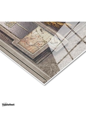Tamperli Gerçek Cam Tablo Fatih Sultan Mehmed Profil Portresi Osmanlı Tablosu Duvar Dekoru