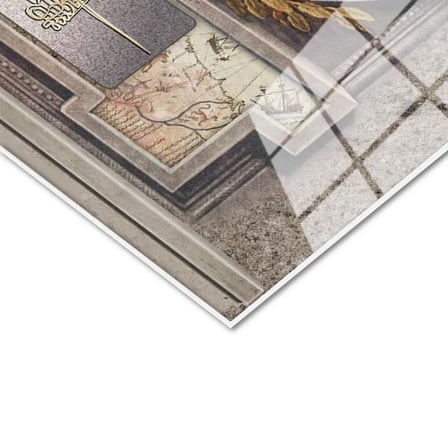 Tamperli Gerçek Cam Tablo Fatih Sultan Mehmed Profil Portresi Osmanlı Tablosu Duvar Dekoru