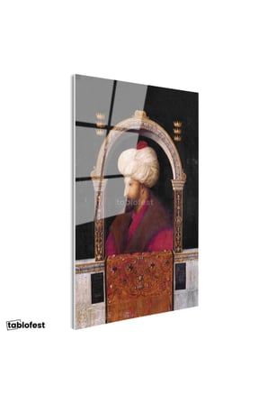 Tamperli Gerçek Cam Tablo Fatih Sultan Mehmed Kemerli Kompozisyon Osmanlı Tablosu Duvar Dekoru