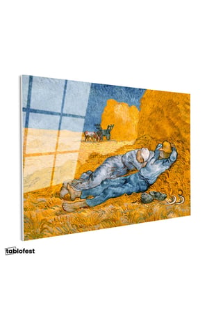 Tamperli Gerçek Cam Tablo Vincent van Gogh Samanlıkta Uyuyanlar Ressam Tablosu Duvar Dekoru