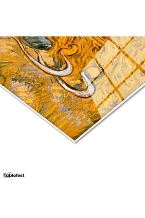 Tamperli Gerçek Cam Tablo Vincent van Gogh Samanlıkta Uyuyanlar Ressam Tablosu Duvar Dekoru