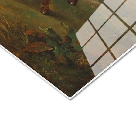 Tamperli Gerçek Cam Tablo George Stubbs Atlar Fırtınalı Bulut Manzarası Ressam Tablosu Duvar Dekoru