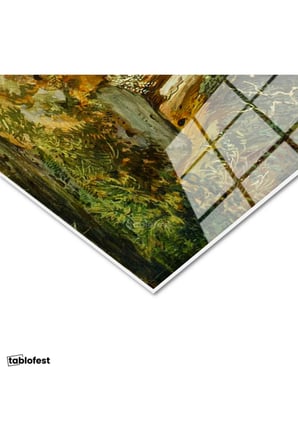 Tamperli Gerçek Cam Tablo Paul Sandby Windsor Kalesi Nehir Kenarı Piknik Ressam Tablosu Duvar Dekoru