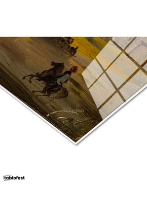 Tamperli Gerçek Cam Tablo Ippolito Caffi Sultanahmet Meydanı Obelisk Minare Ressam Tablosu Dekoru