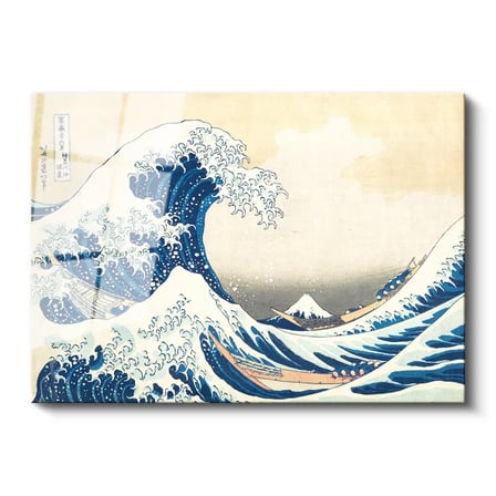 Tamperli Gerçek Cam Tablo Hokusai Büyük Dalga Kanagawa Fuji Dağı Ukiyo-e Ressam Tablosu Duvar Dekoru