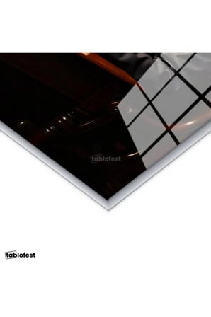 Gümüş Renk Metal Çerçeveli Tamperli Cam Tablo Atatürk Kütüphane Kitap Okuma Atatürk Tablosu Duvar Dekoru