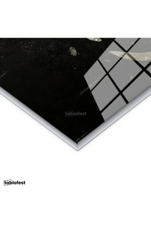Gümüş Renk Metal Çerçeveli Tamperli Cam Tablo Kelimei Tevhid Eskitme Zeminli Dini İslami Tablo Duvar Dekoru
