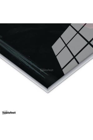 Gümüş Renk Metal Çerçeveli Tamperli Cam Tablo Golden Gate Köprüsü Gece Aydınlatması Şehir Mimari Tablo Duvar Dekoru