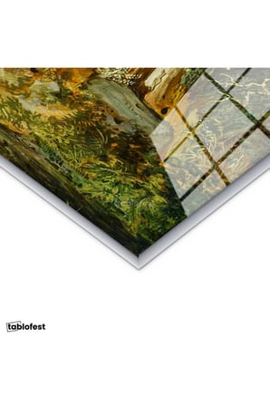 Gümüş Renk Metal Çerçeveli Tamperli Cam Tablo Paul Sandby Windsor Kalesi Nehir Kenarı Piknik Ressam Tablosu Duvar Dekoru