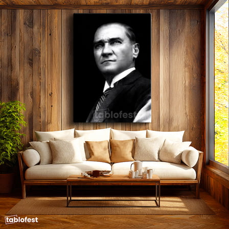 Dikey Kanvas Tablo Atatürk Keskin Bakışlar Atatürk Tablosu Ev Ofis Duvar Dekoru
