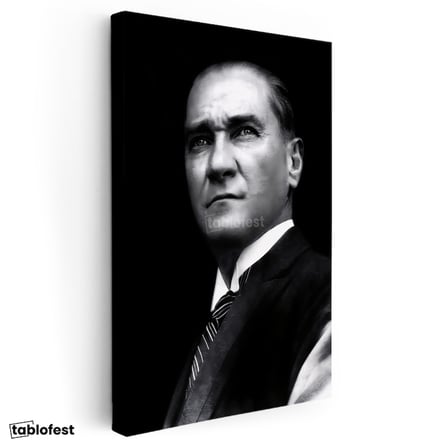 Dikey Kanvas Tablo Atatürk Keskin Bakışlar Atatürk Tablosu Ev Ofis Duvar Dekoru
