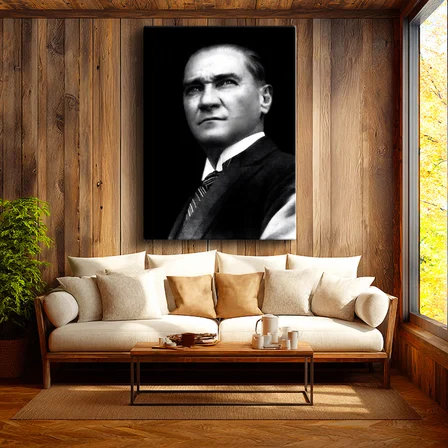 Dikey Kanvas Tablo Atatürk Keskin Bakışlar Atatürk Tablosu Ev Ofis Duvar Dekoru