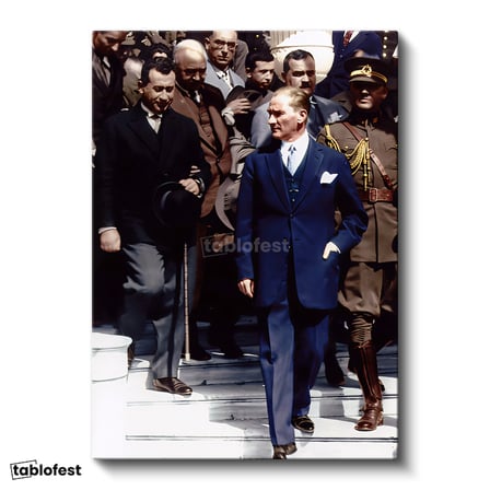 Dikey Kanvas Tablo Atatürk Resmi Heyet Atatürk Tablosu Ev Ofis Duvar Dekoru