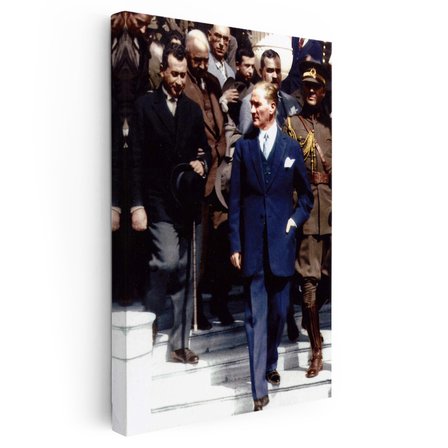 Dikey Kanvas Tablo Atatürk Resmi Heyet Atatürk Tablosu Ev Ofis Duvar Dekoru