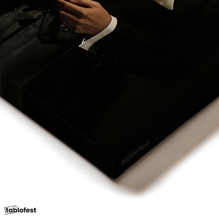 Dikey Kanvas Tablo Atatürk Siyah Takım Elbise Atatürk Tablosu Ev Ofis Duvar Dekoru