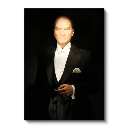 Dikey Kanvas Tablo Atatürk Siyah Smokin Atatürk Tablosu Ev Ofis Duvar Dekoru