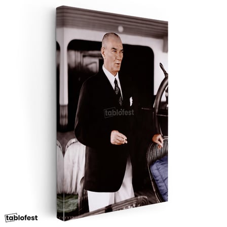 Dikey Kanvas Tablo Atatürk Gemi Güvertesi Atatürk Tablosu Ev Ofis Duvar Dekoru