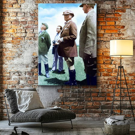 Dikey Kanvas Tablo Atatürk Kasketli Stil Atatürk Tablosu Ev Ofis Duvar Dekoru