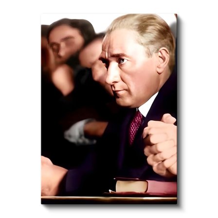 Dikey Kanvas Tablo Atatürk Meclis Sırası Duruşu Atatürk Tablosu Ev Ofis Duvar Dekoru