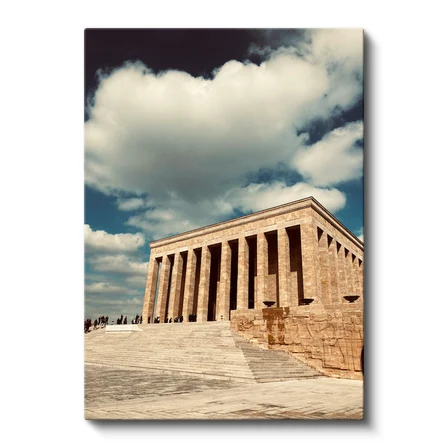 Dikey Kanvas Tablo Anıtkabir Bulutlu Gökyüzü Atatürk Tablosu Ev Ofis Duvar Dekoru