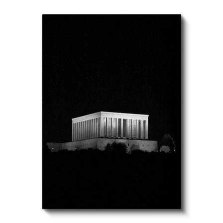 Dikey Kanvas Tablo Anıtkabir Karanlık Silüet Atatürk Tablosu Ev Ofis Duvar Dekoru