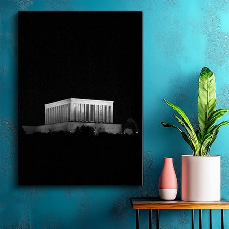 Dikey Kanvas Tablo Anıtkabir Karanlık Silüet Atatürk Tablosu Ev Ofis Duvar Dekoru