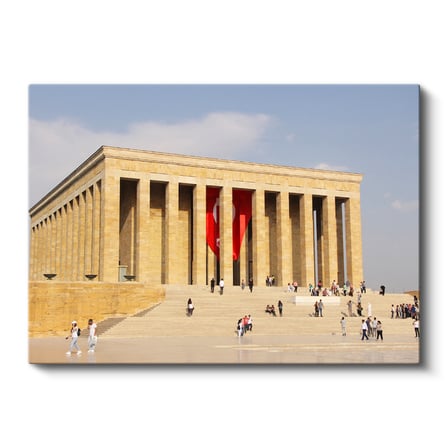 Yatay Kanvas Tablo Anıtkabir Kırmızı Bayrak Atatürk Tablosu Ev Ofis Duvar Dekoru
