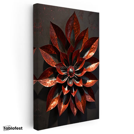 Dikey Kanvas Tablo Lotus Çiçeği Çiçek Tablosu Ev Ofis Duvar Dekoru
