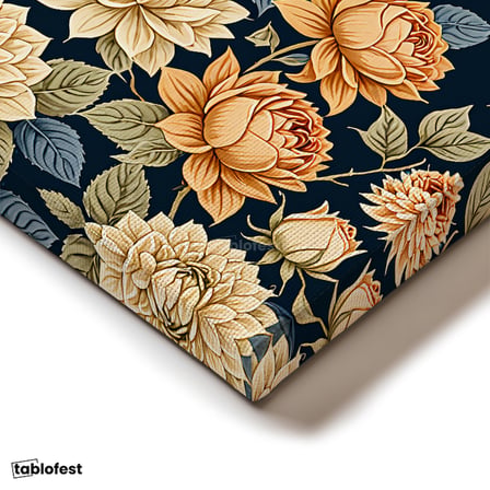 Yatay Kanvas Tablo Çiçek Bahçesi Çiçek Tablosu Ev Ofis Duvar Dekoru