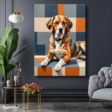 Dikey Kanvas Tablo Beagle Köpek Hayvan Tablosu Ev Ofis Duvar Dekoru