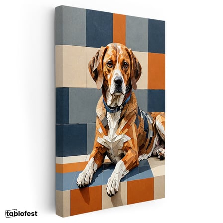 Dikey Kanvas Tablo Beagle Köpek Hayvan Tablosu Ev Ofis Duvar Dekoru