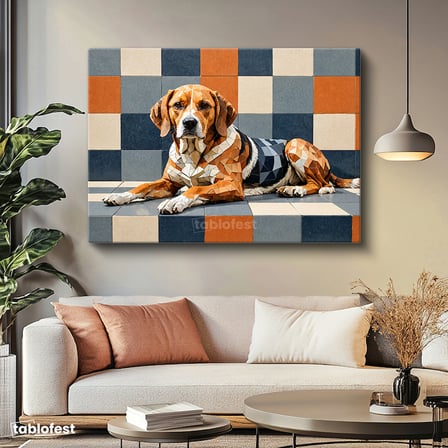 Yatay Kanvas Tablo Beagle Köpek Hayvan Tablosu Ev Ofis Duvar Dekoru