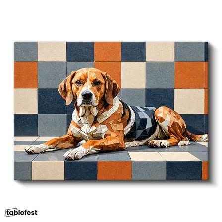 Yatay Kanvas Tablo Beagle Köpek Hayvan Tablosu Ev Ofis Duvar Dekoru