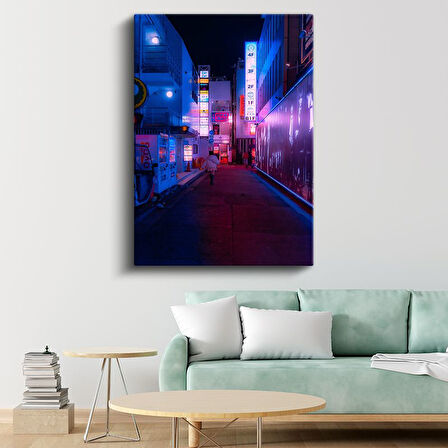 Tokyo Sokakları - Neon Işıklar Kanvas Tablo