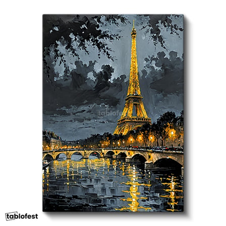 Dikey Kanvas Tablo Eyfel Kulesi Paris Şehir Mimari Tablo Ev Ofis Duvar Dekoru