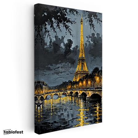 Dikey Kanvas Tablo Eyfel Kulesi Paris Şehir Mimari Tablo Ev Ofis Duvar Dekoru